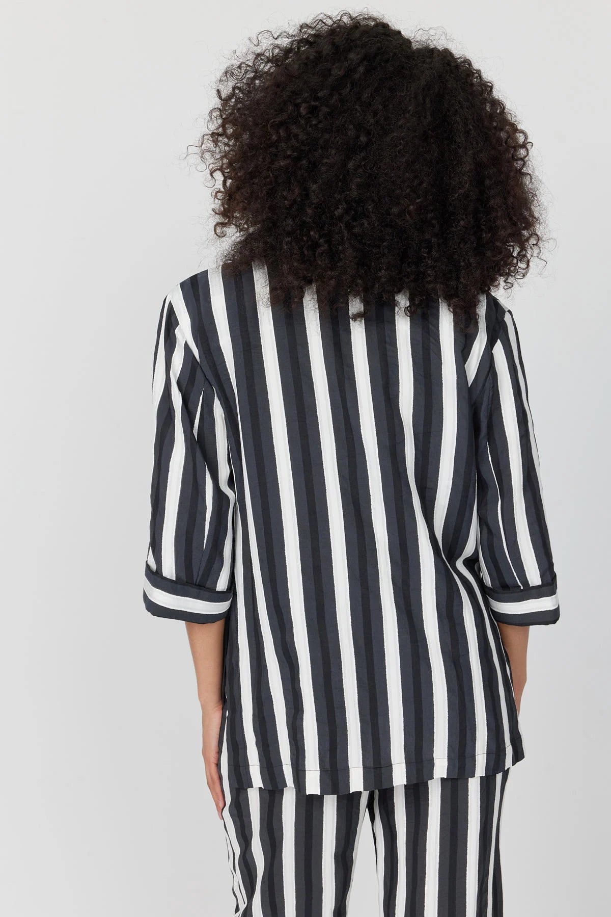 Women's Capri Sleeve Striped Jacket