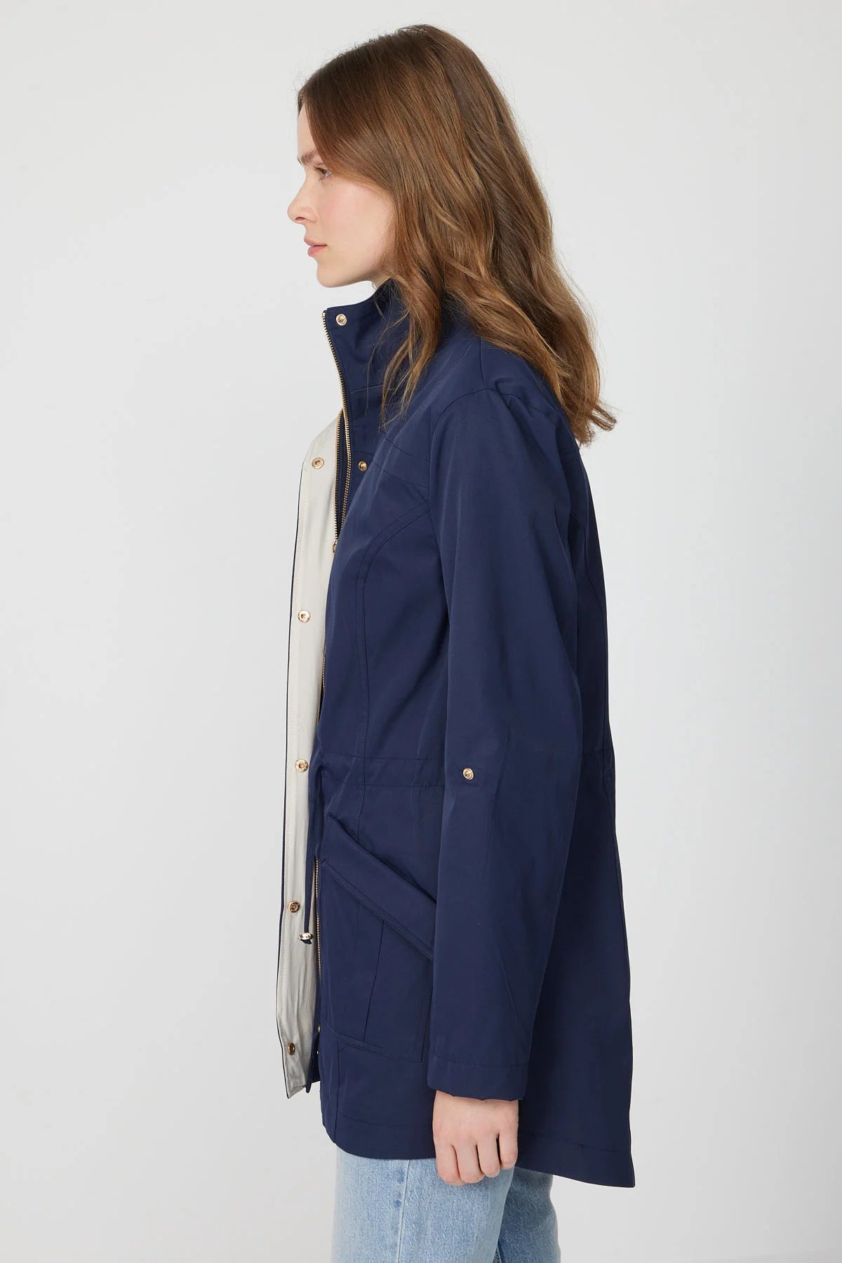 Women's Trench Coat with Belt Detail