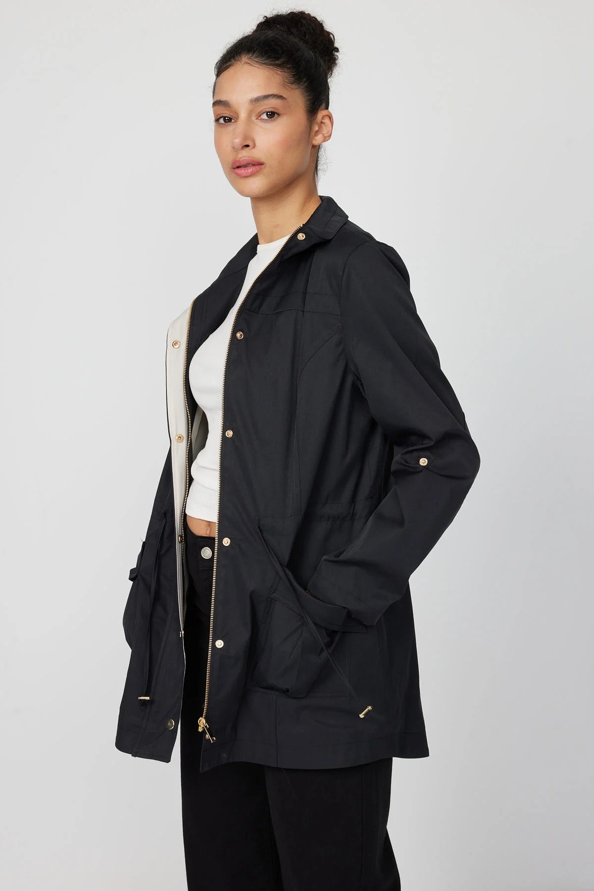 Women's Trench Coat with Belt Detail