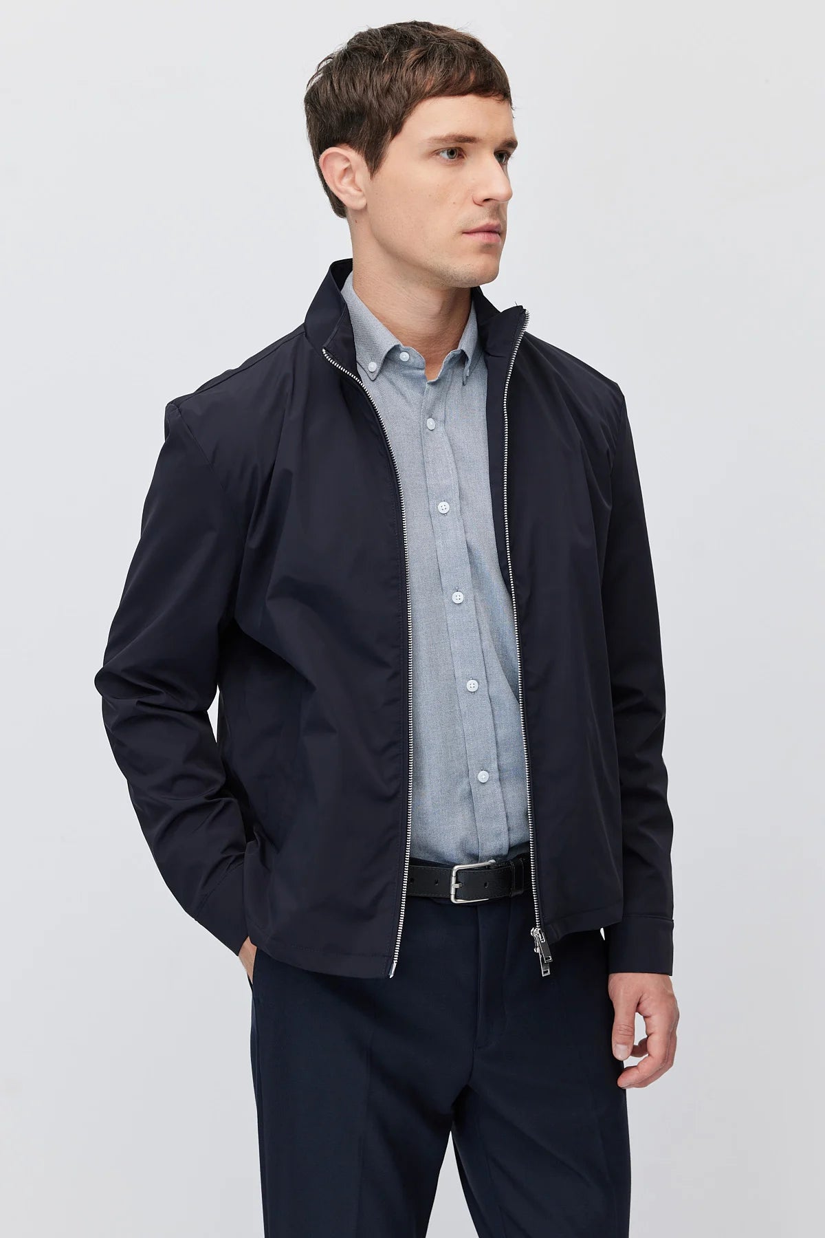 Men's Stand-Up Collar Zip-Up Mont