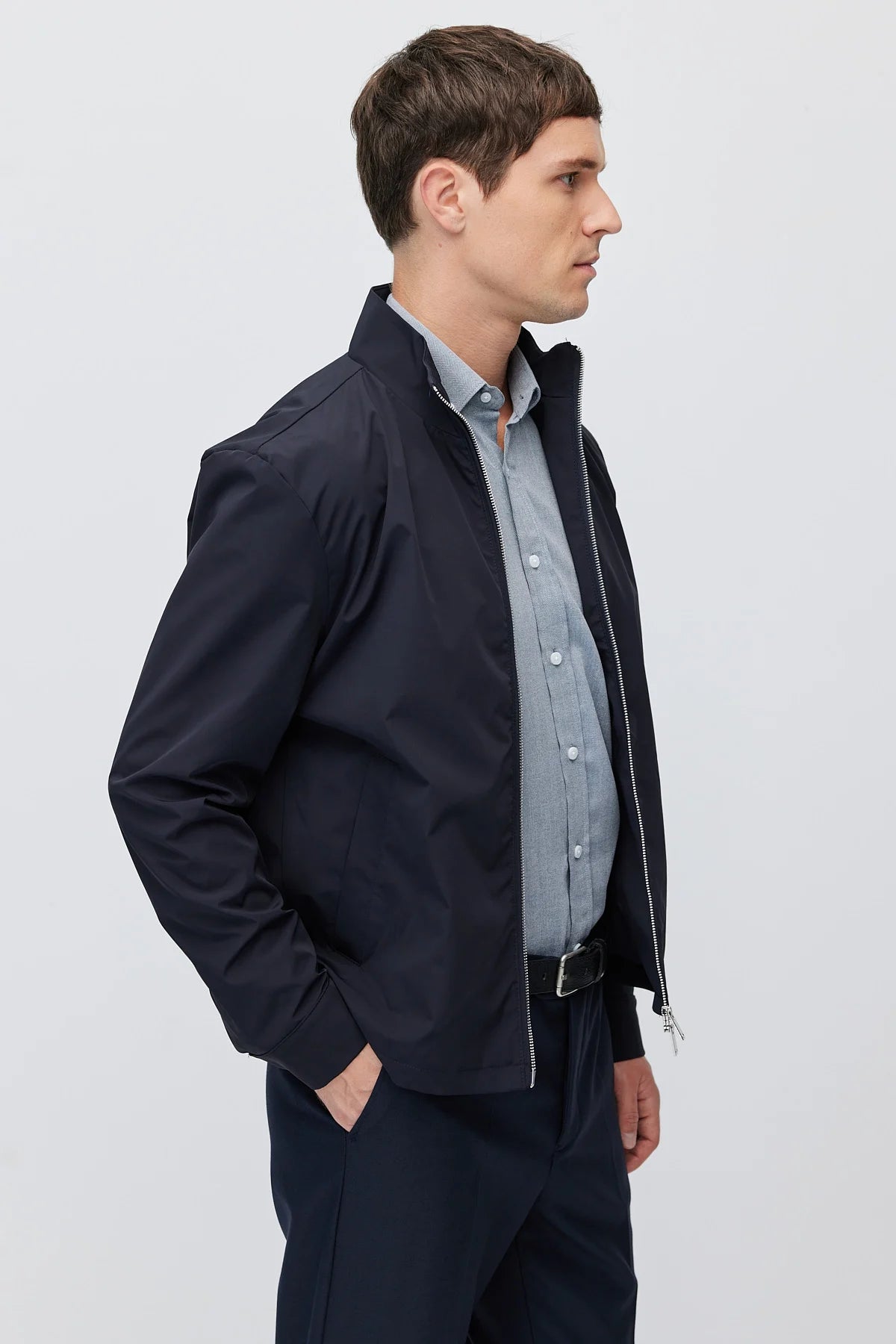 Men's Stand-Up Collar Zip-Up Mont