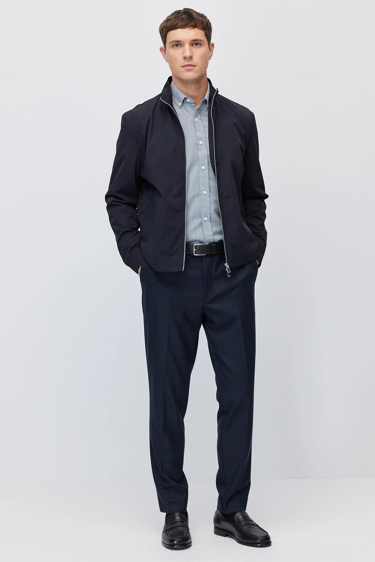 Men's Stand-Up Collar Zip-Up Mont