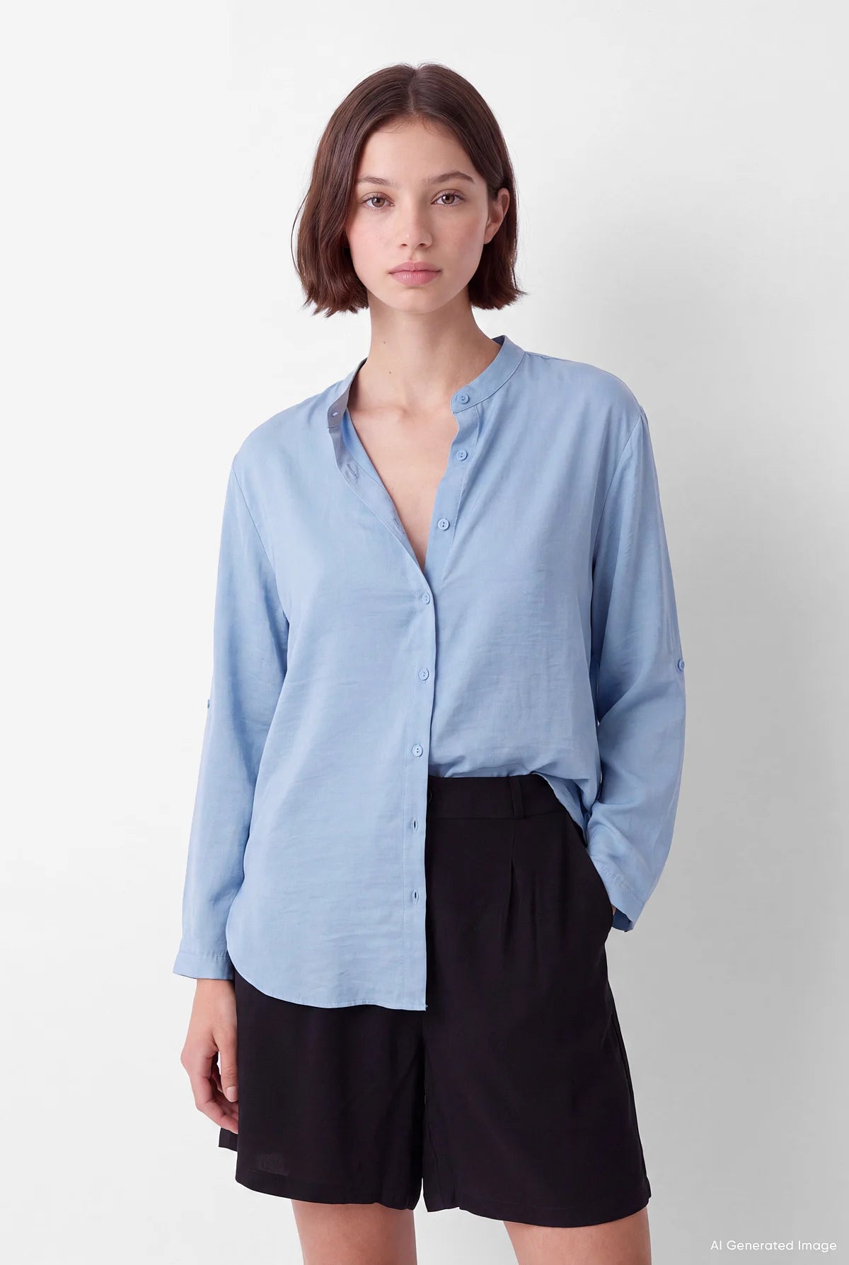 Women's Mandarin Collar Shirt