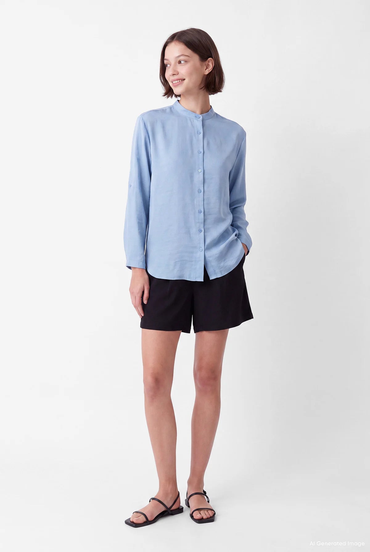Women's Mandarin Collar Shirt