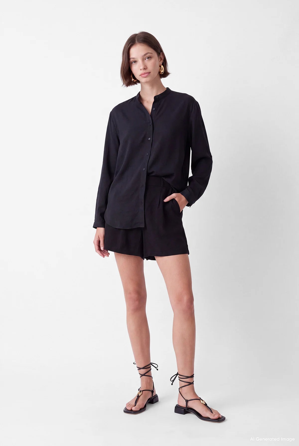 Women's Mandarin Collar Shirt