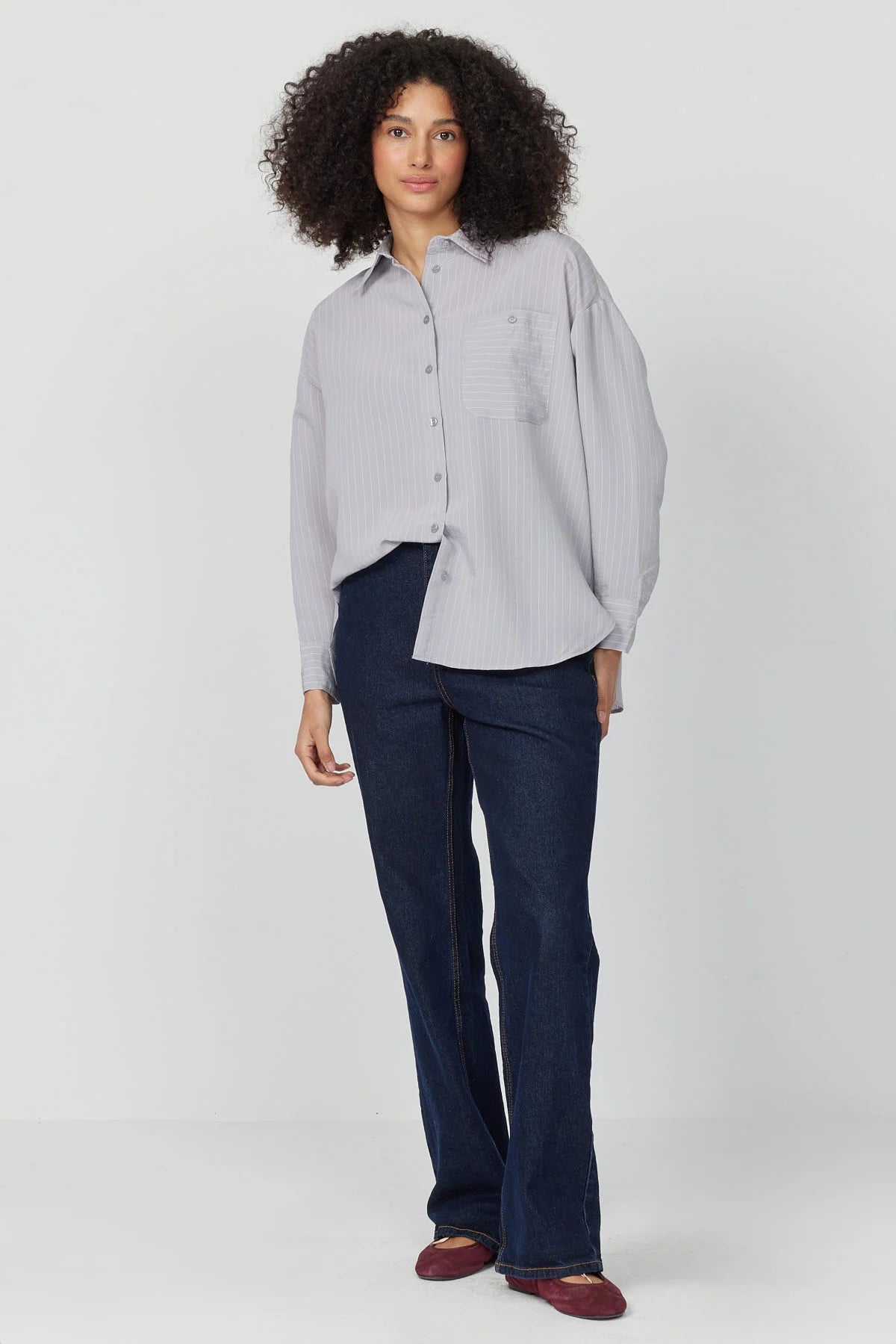 Women's Oversize Striped Shirt