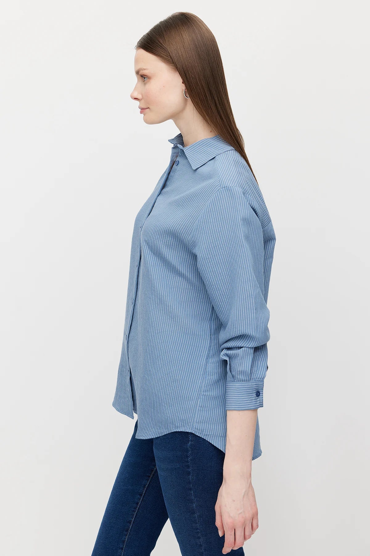 Women’s Thin Striped Loose Fit Shirt