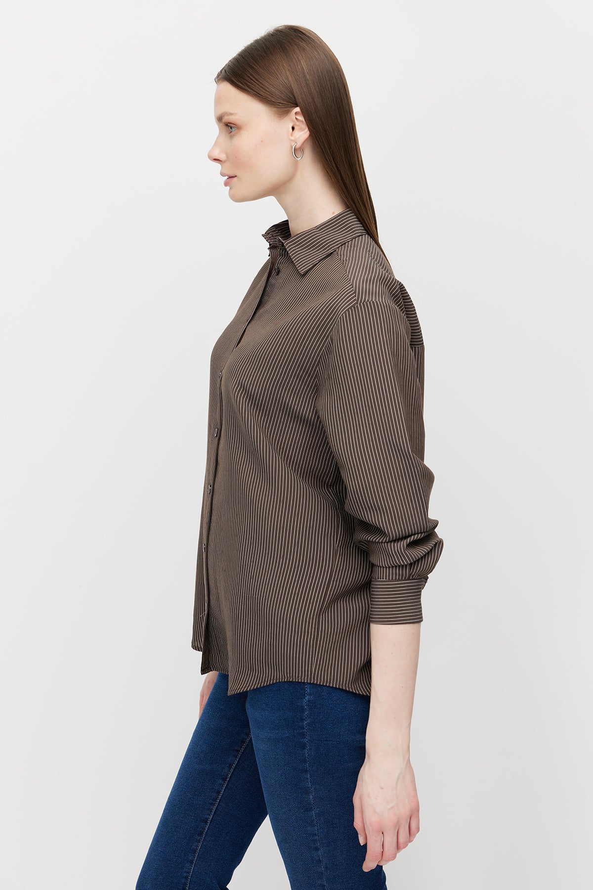 Women’s Thin Striped Loose Fit Shirt