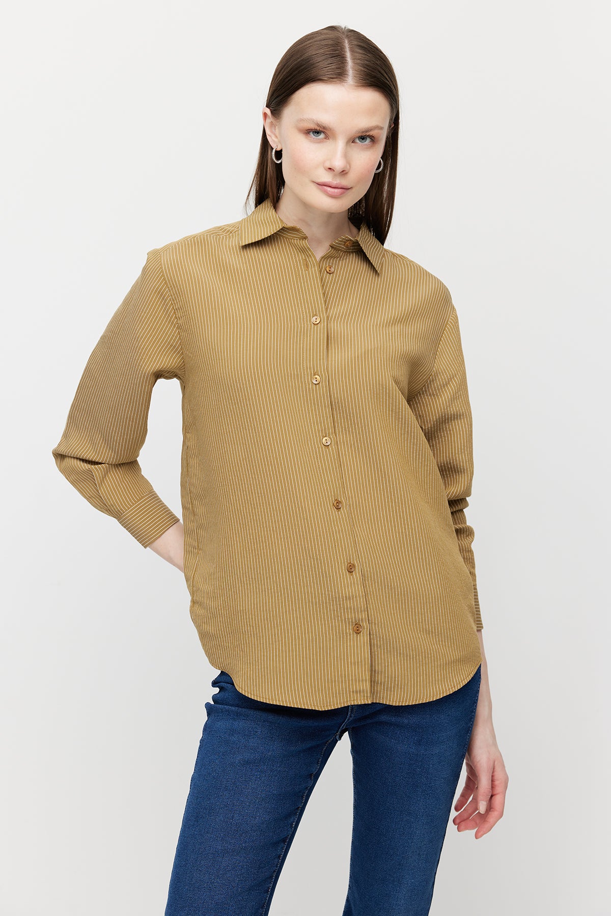 Women’s Thin Striped Loose Fit Shirt