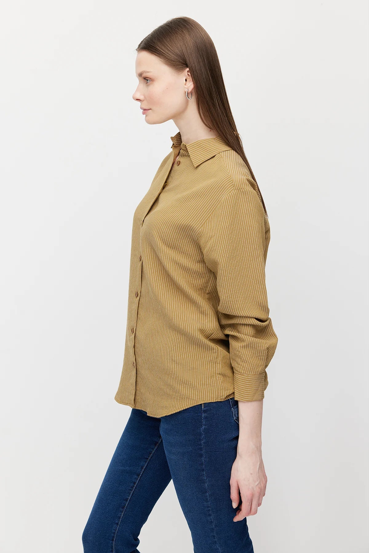 Women’s Thin Striped Loose Fit Shirt