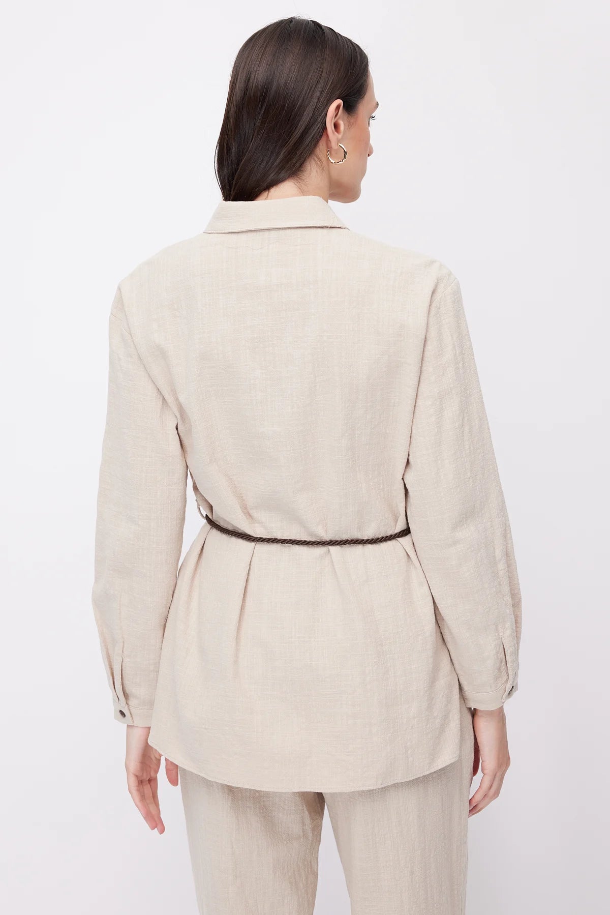 Women's Linen Shirt with Belt