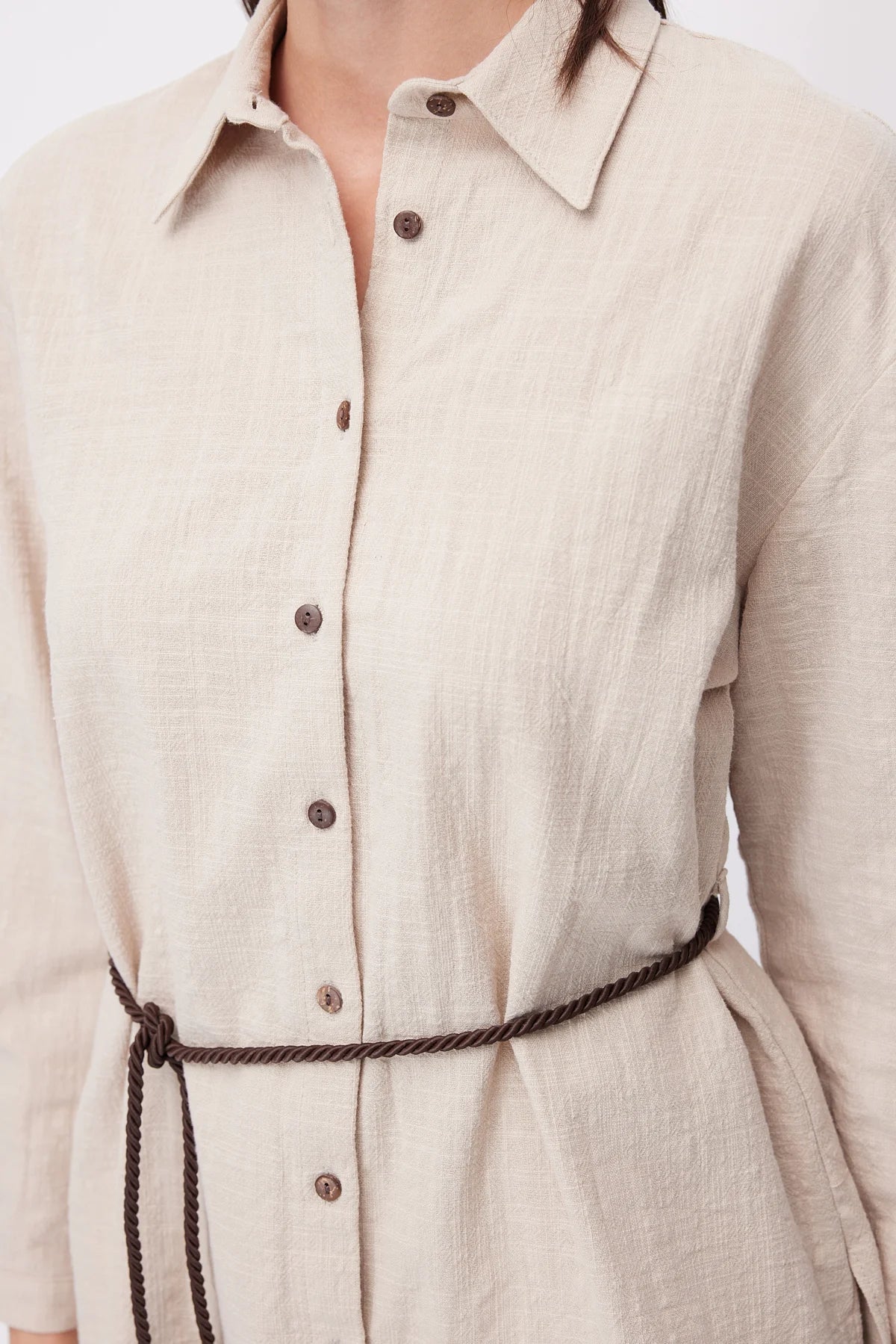 Women's Linen Shirt with Belt