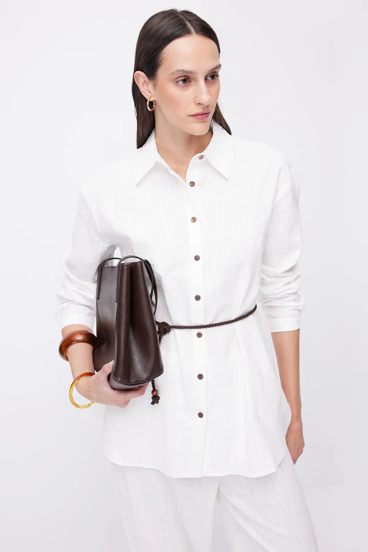 Women's Linen Shirt with Belt