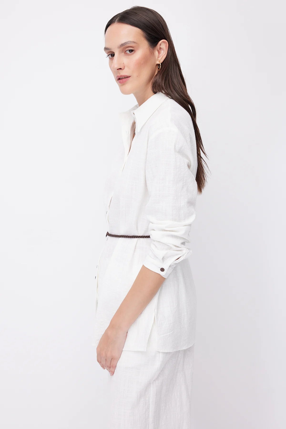 Women's Linen Shirt with Belt