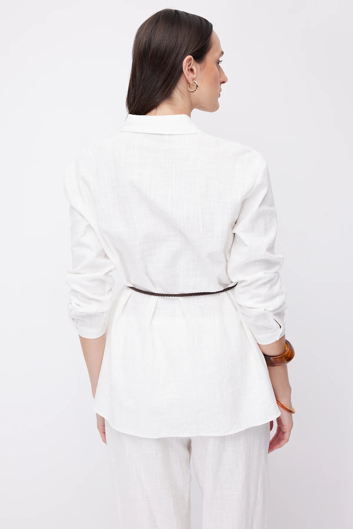 Women's Linen Shirt with Belt