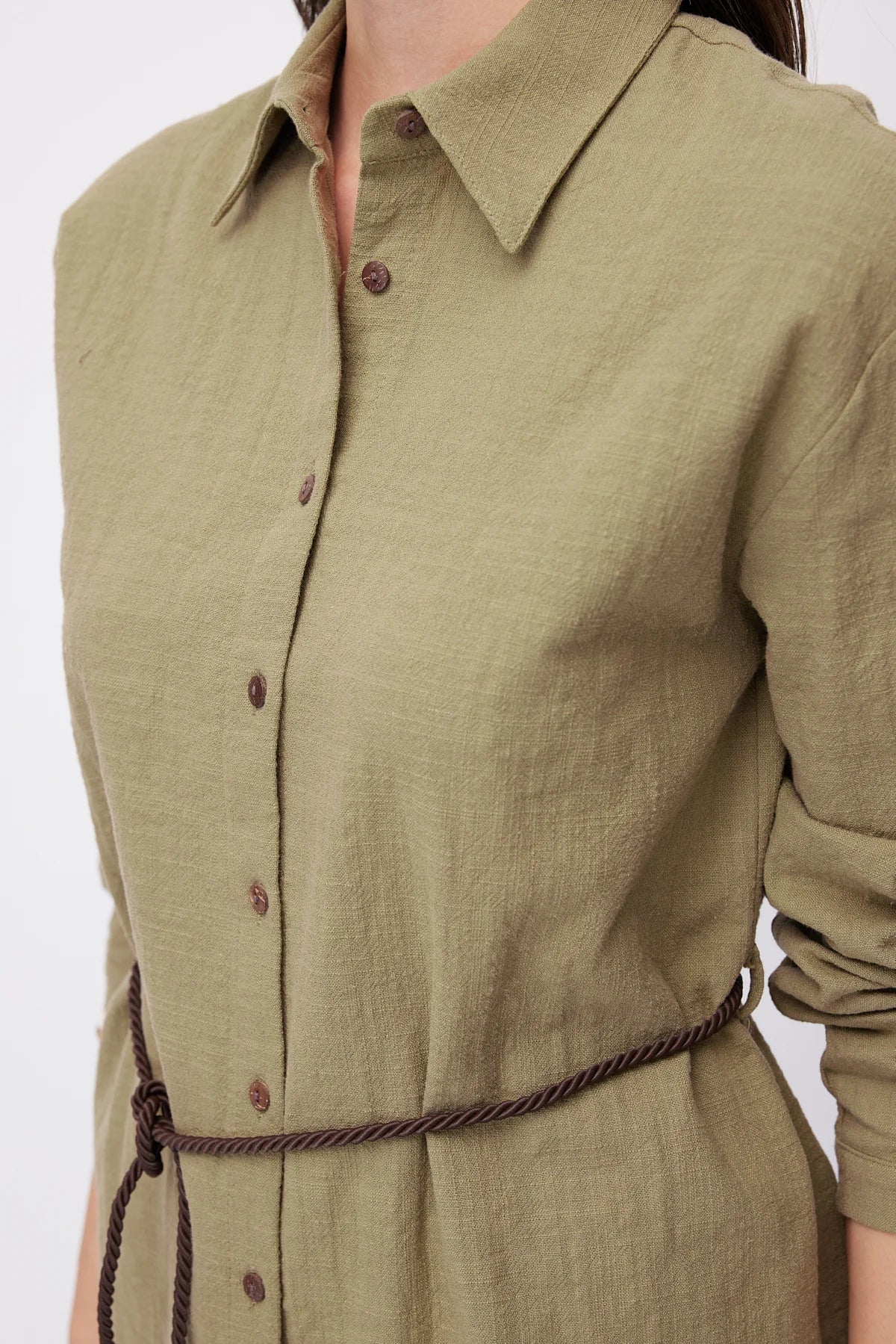 Women's Linen Shirt with Belt