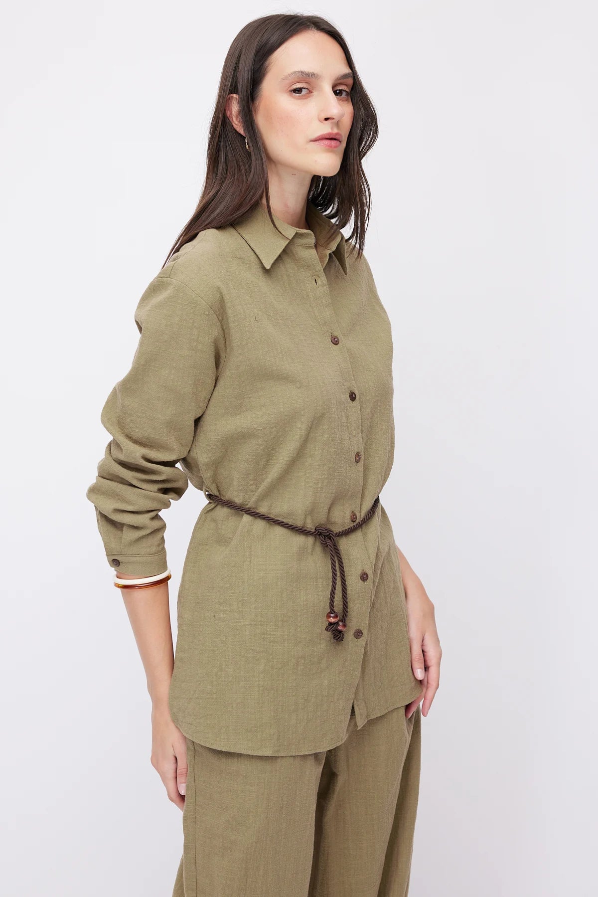 Women's Linen Shirt with Belt