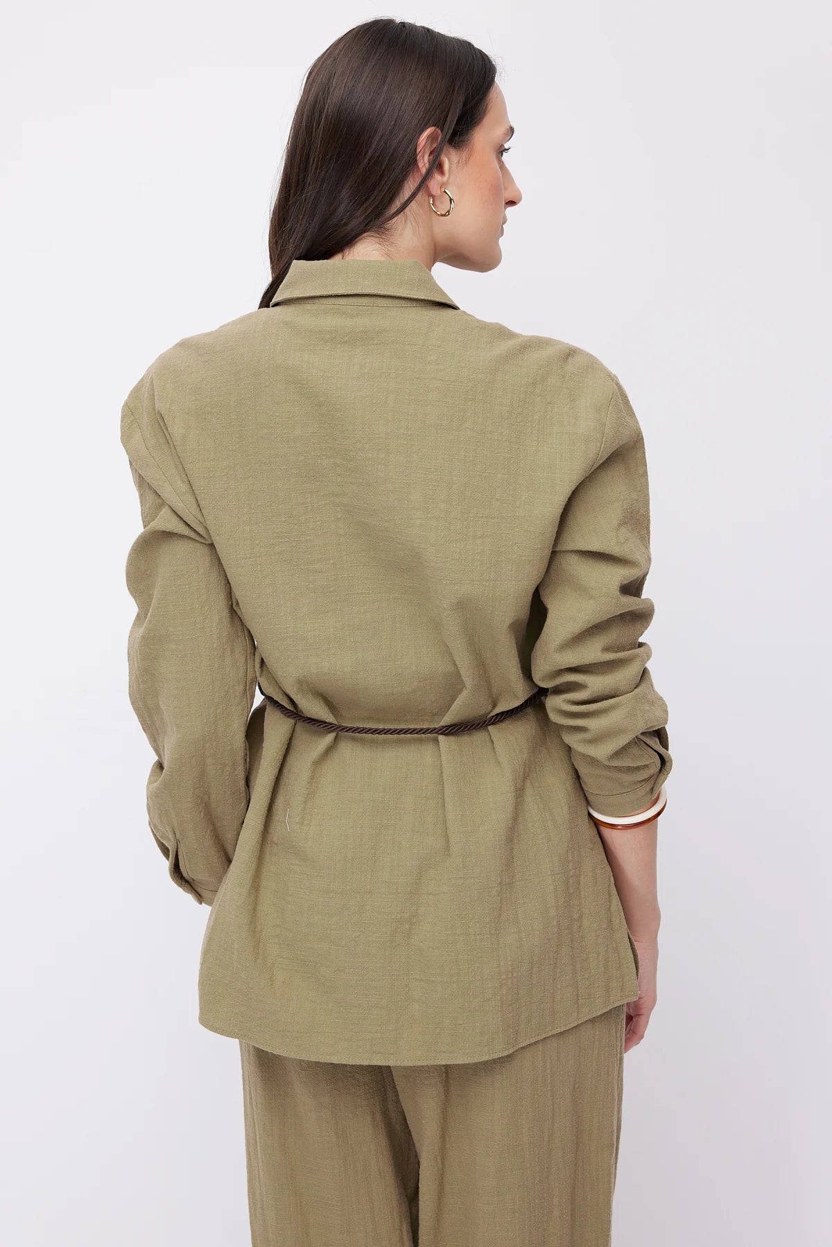 Women's Linen Shirt with Belt