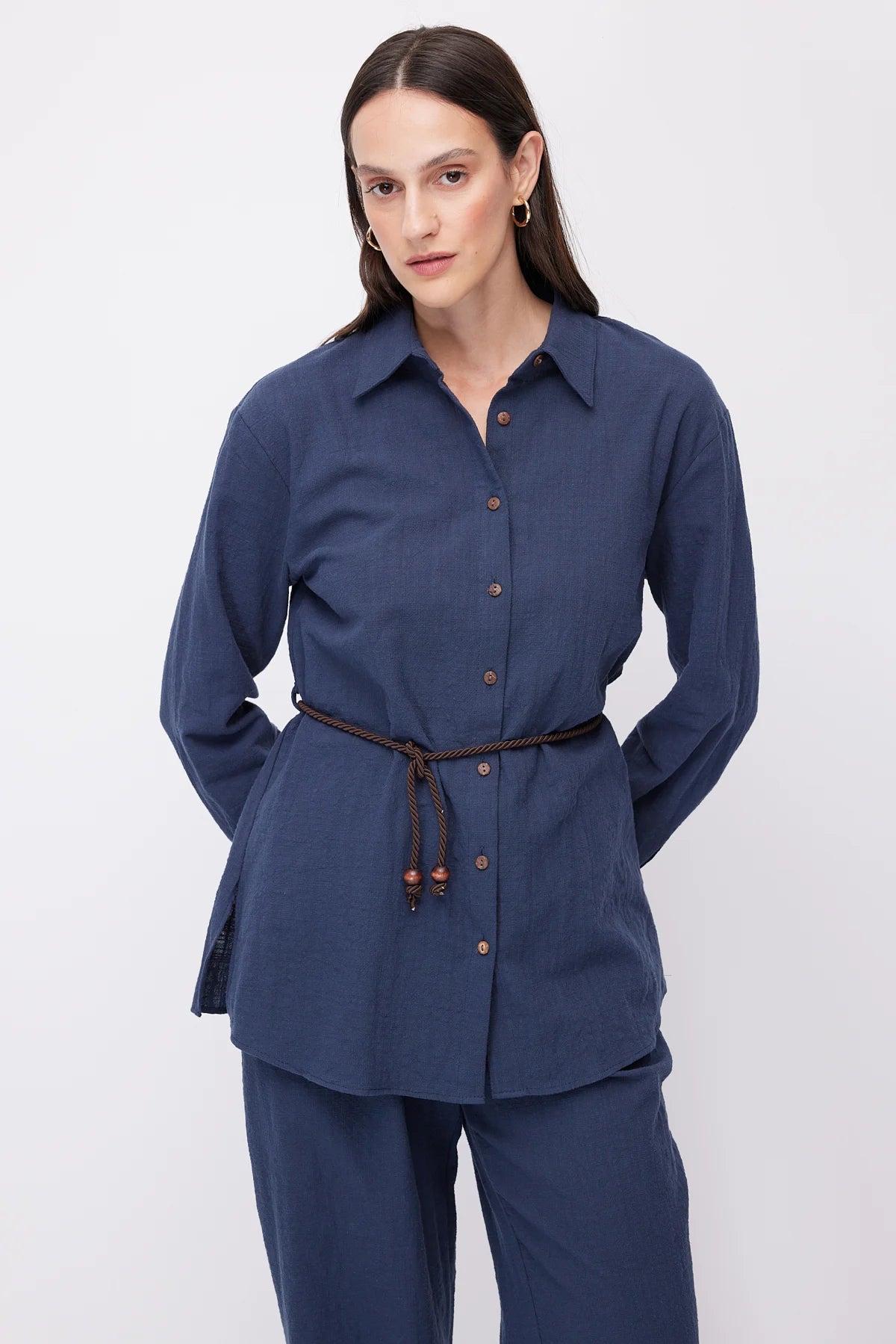 Women's Linen Shirt with Belt