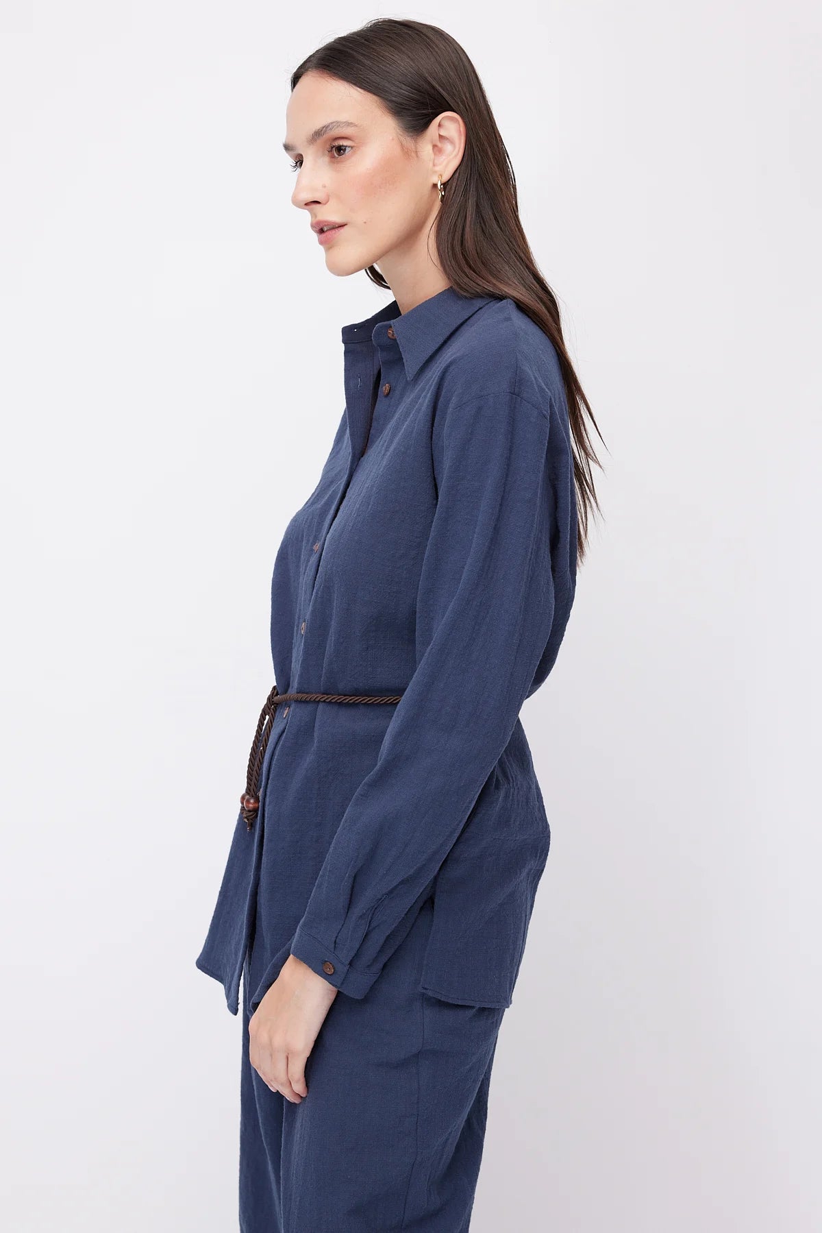 Women's Linen Shirt with Belt