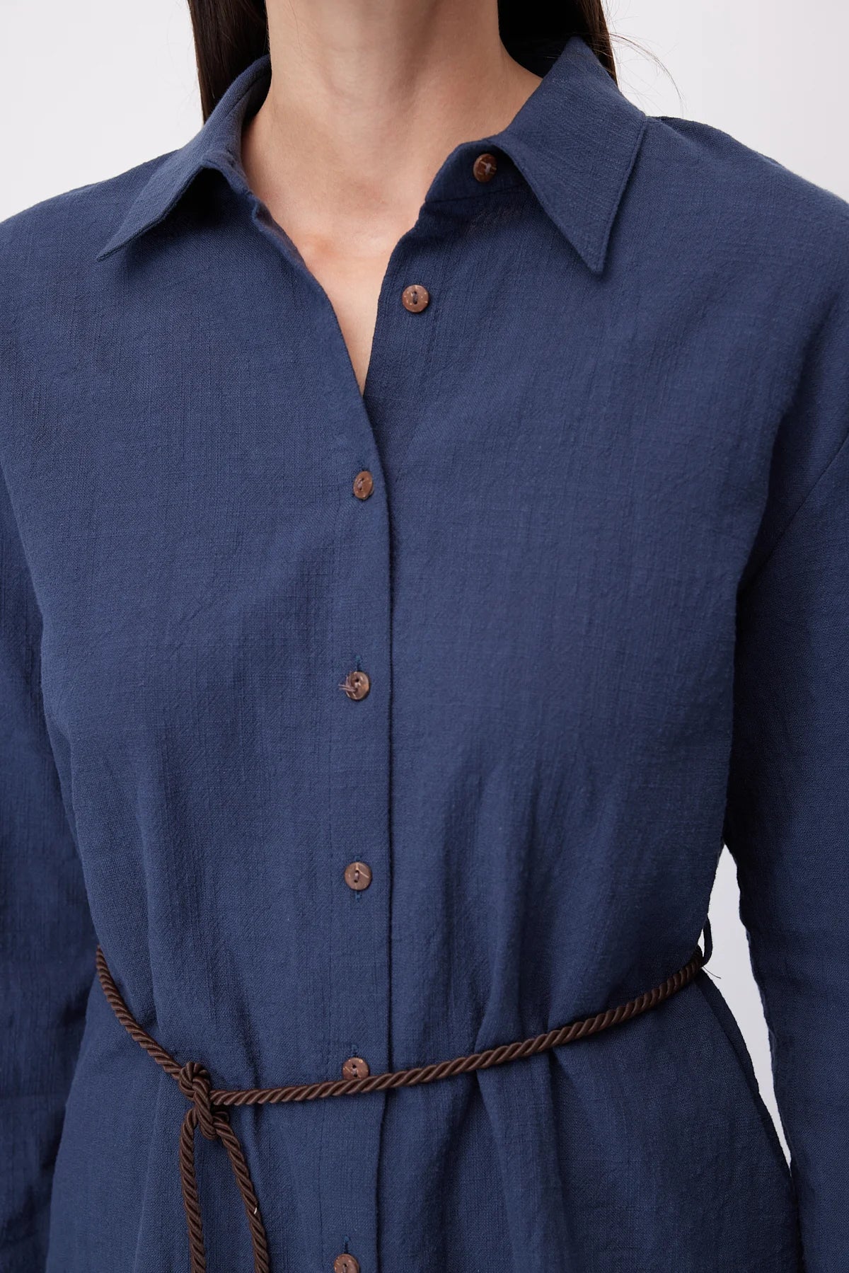 Women's Linen Shirt with Belt