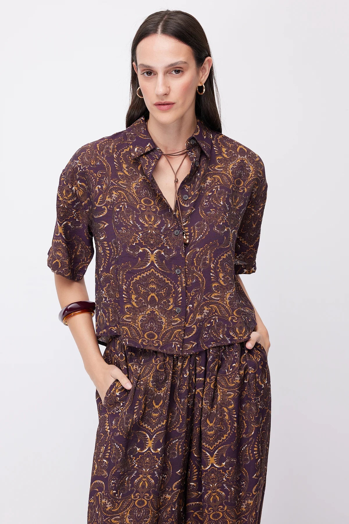 Women's Patterned Short Shirt