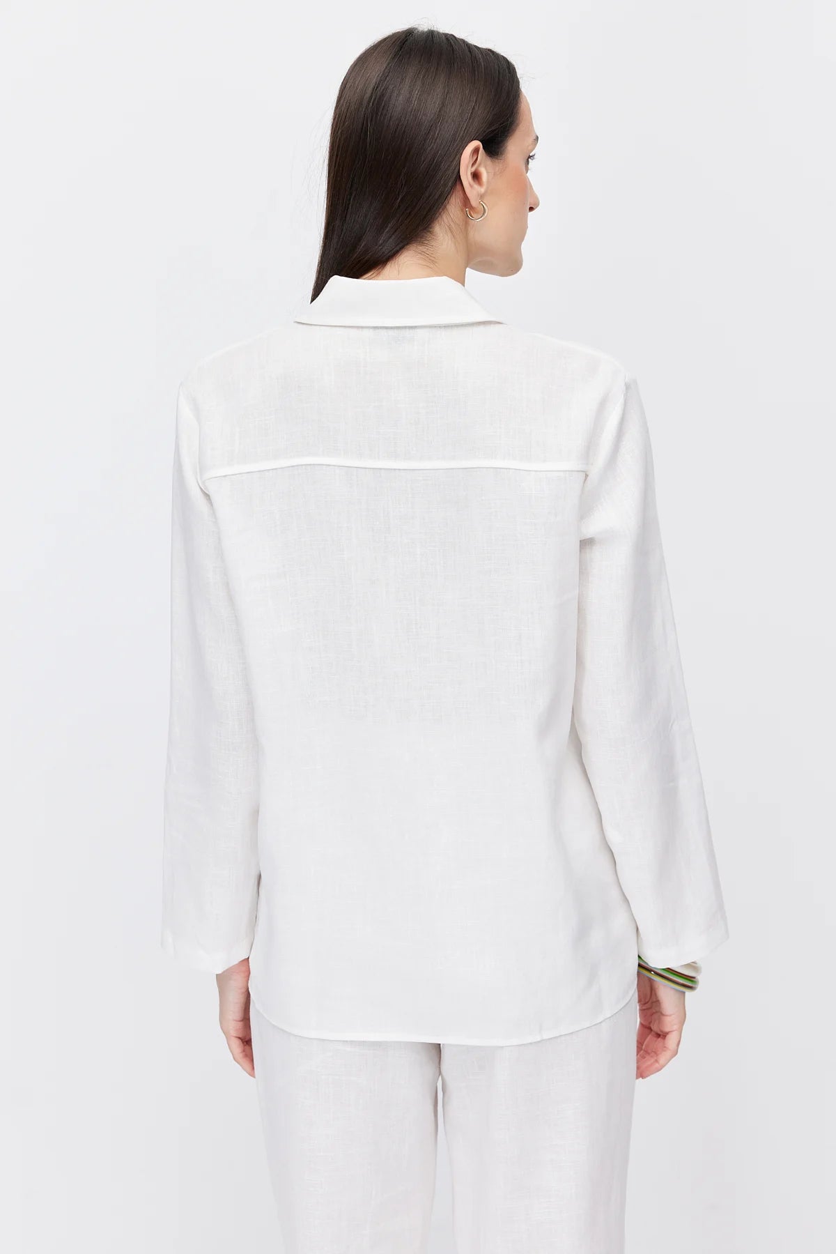 Women's Four-Pocket Linen Blend Shirt