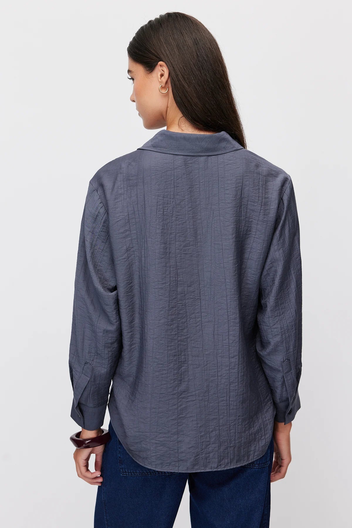 Women's Vertical Textured Relaxed Fit Shirt