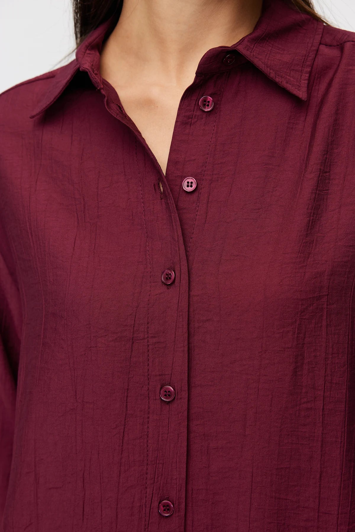 Women's Vertical Textured Relaxed Fit Shirt