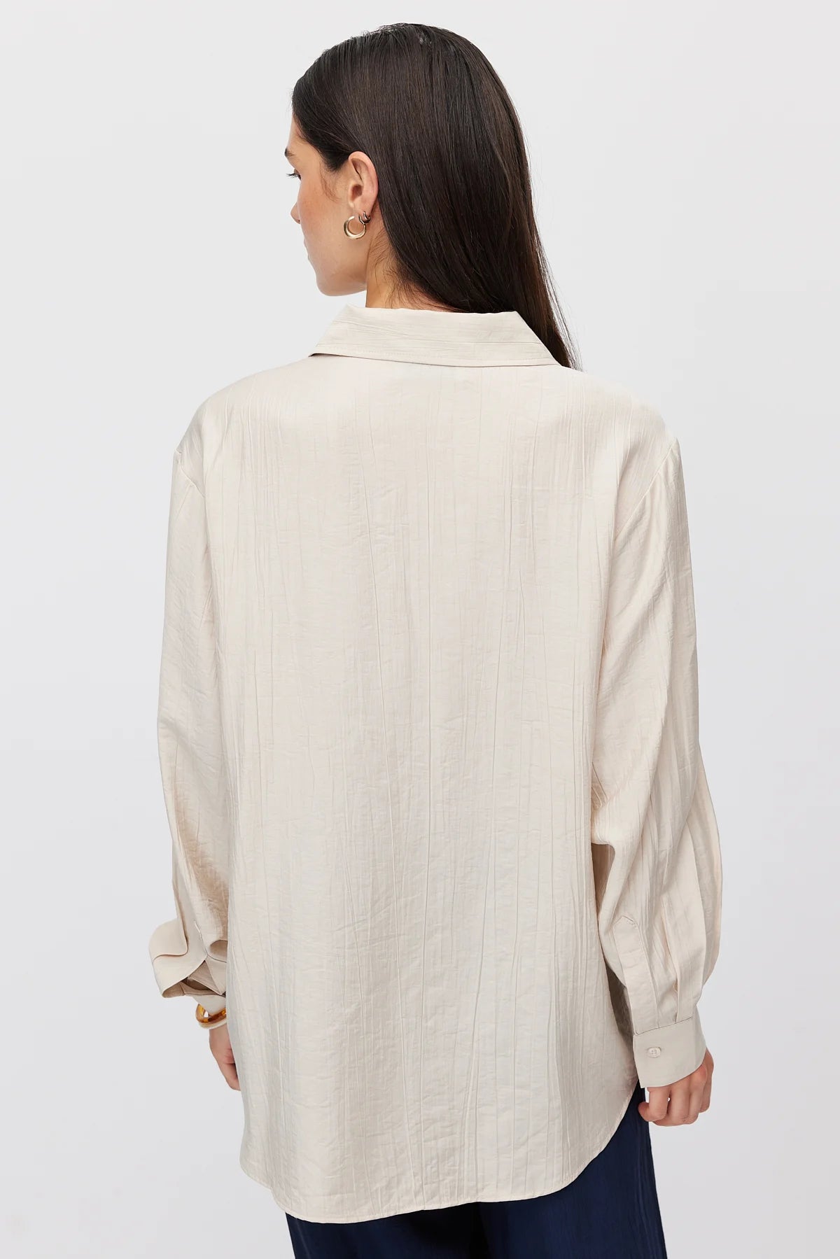 Women's Vertical Textured Relaxed Fit Shirt