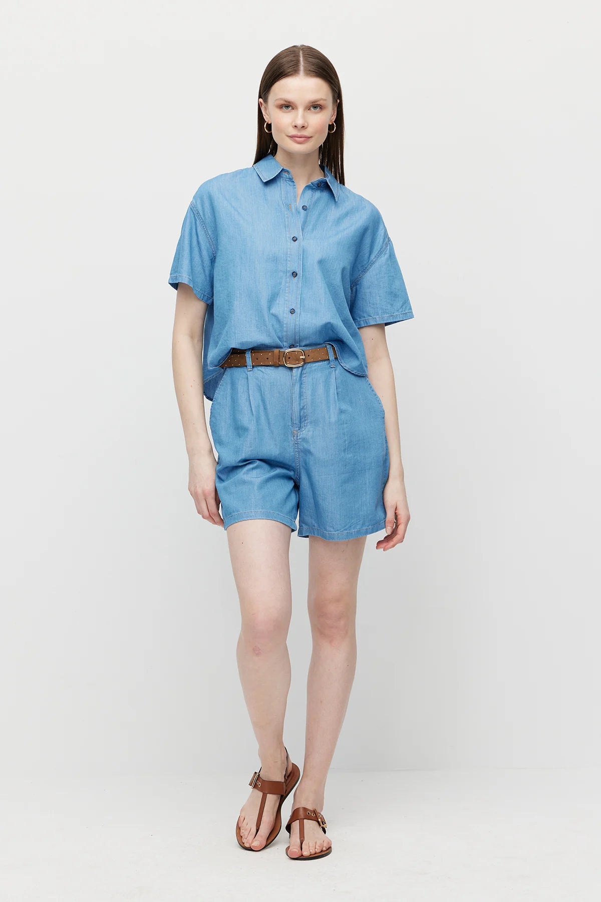 Kadın Oversize Denim Gömlek