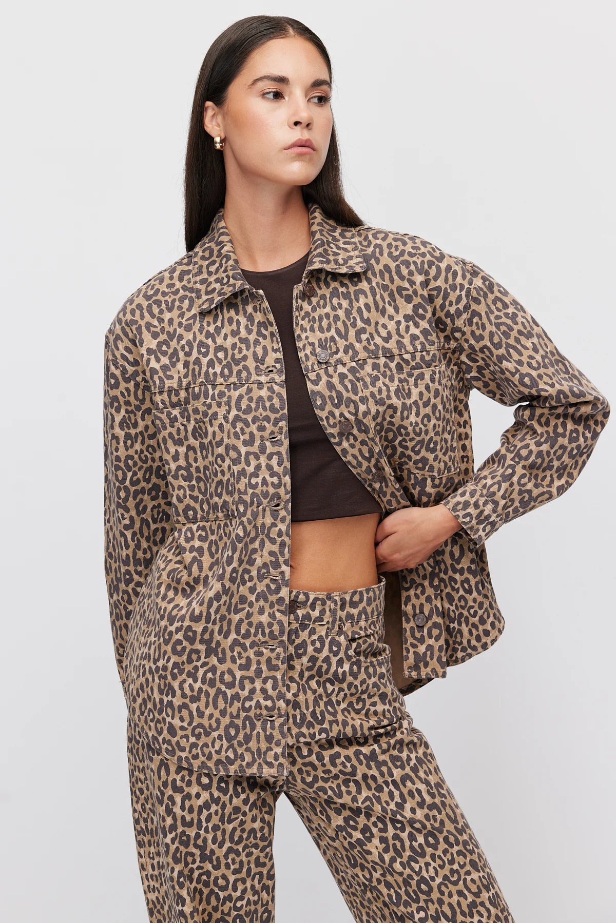 Women's Leopard Print Oversize Shirt