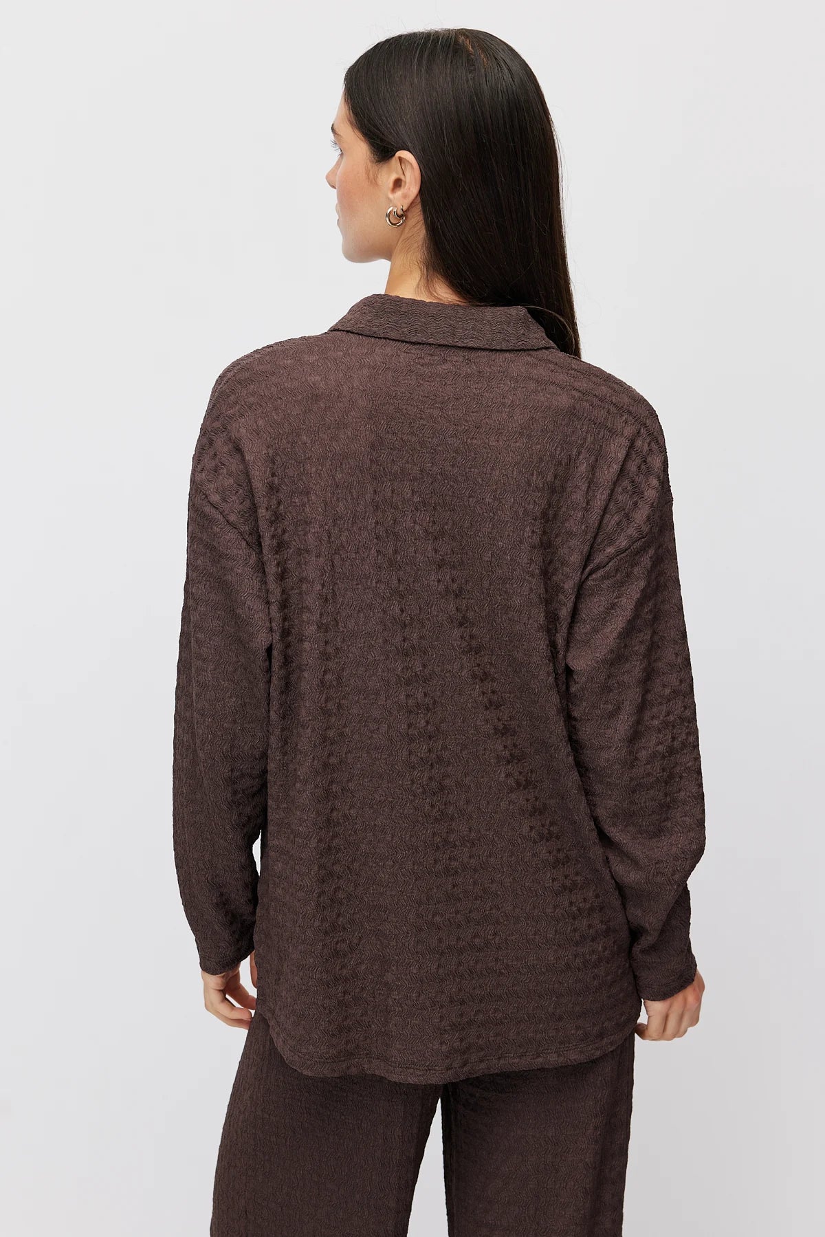 Women's Textured Knit Oversize Shirt