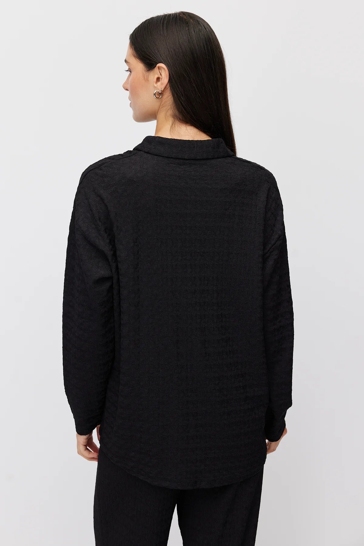 Women's Textured Knit Oversize Shirt