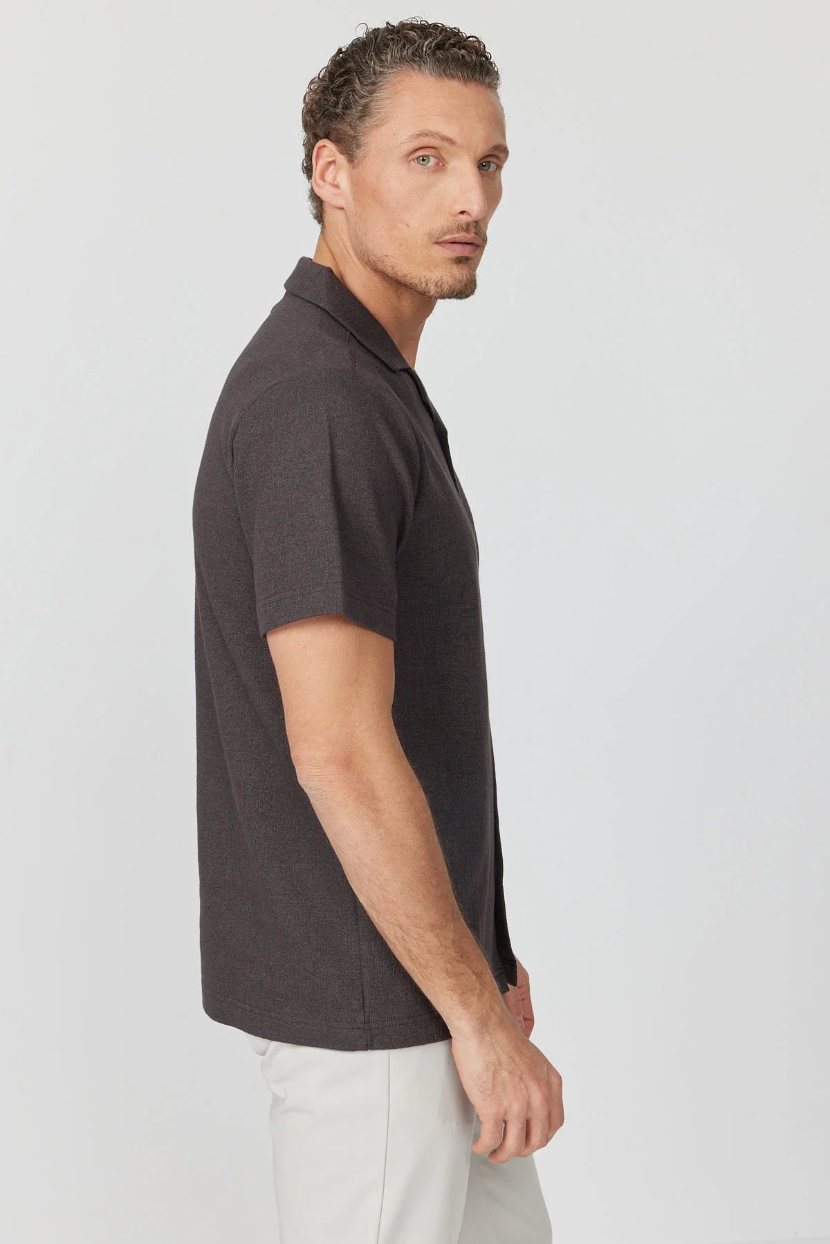 Men's Cuban Collar Short-Sleeve Shirt