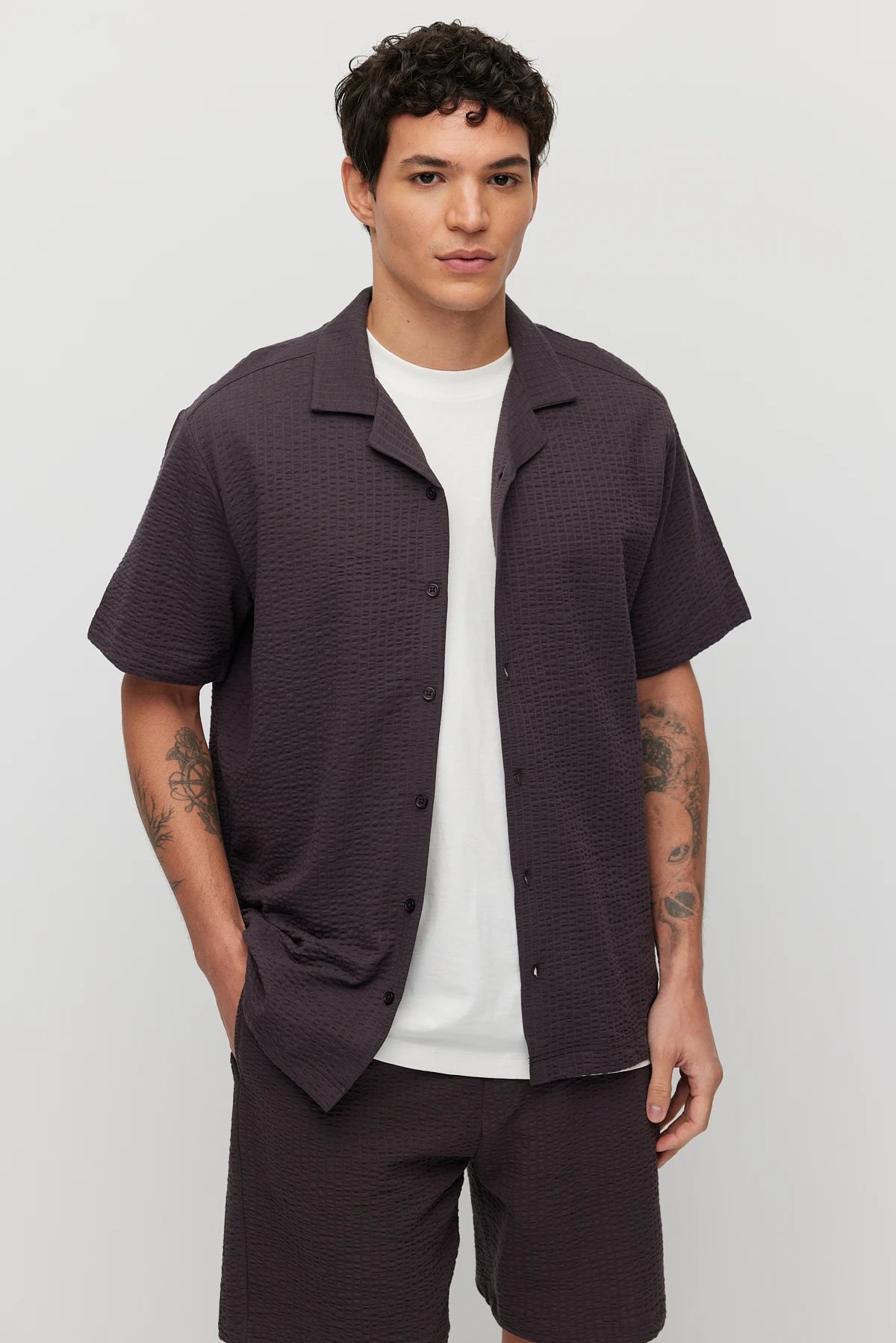 Men's Textured Relaxed Fit Shirt