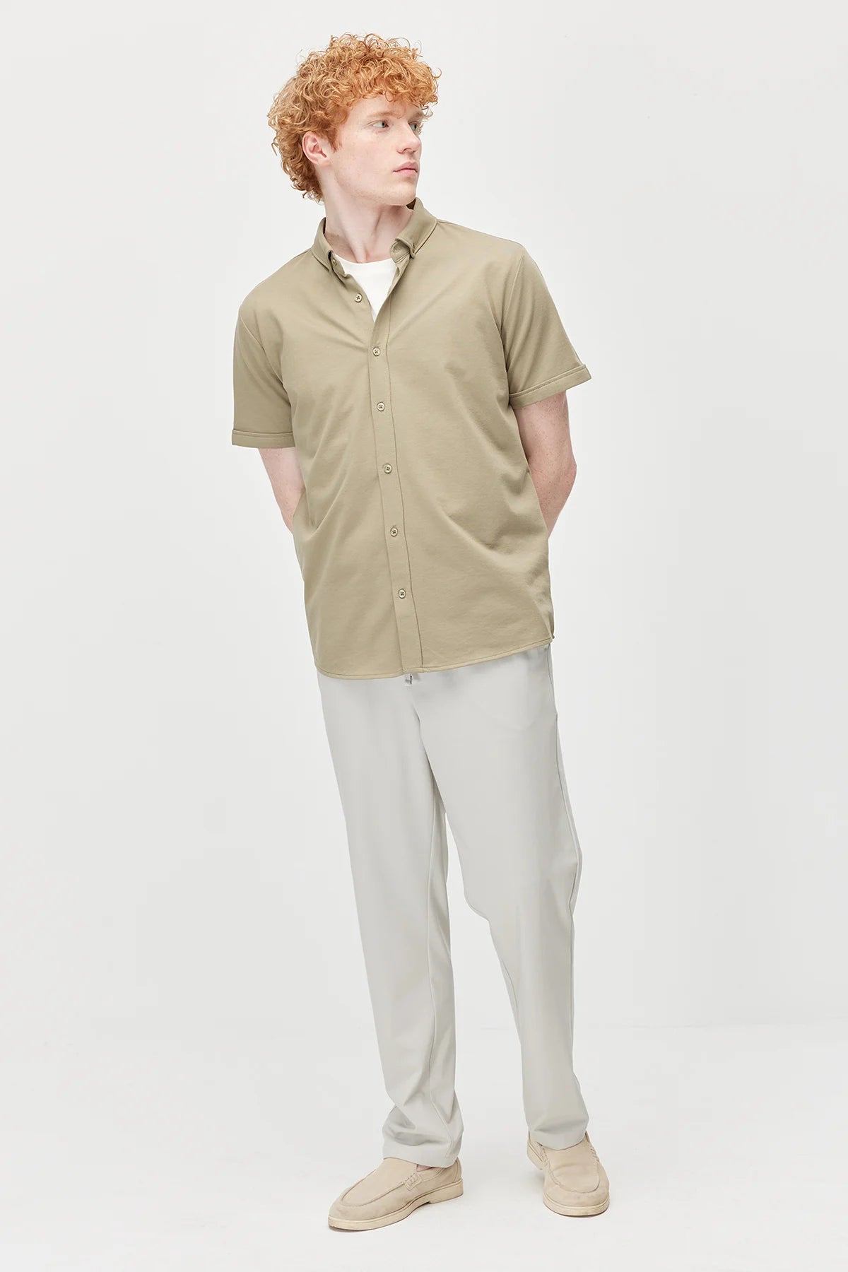 Men's Soft Textured Short-Sleeve Shirt