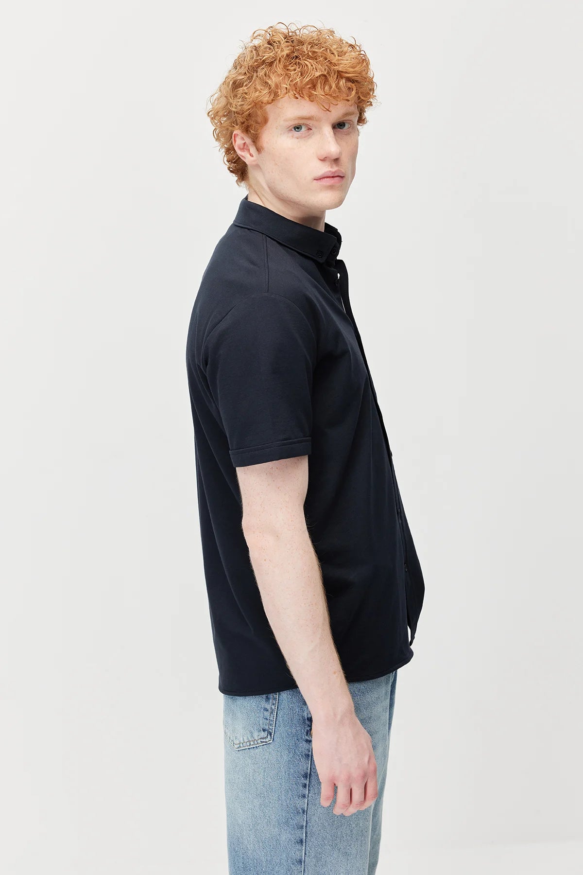 Men's Soft Textured Short-Sleeve Shirt