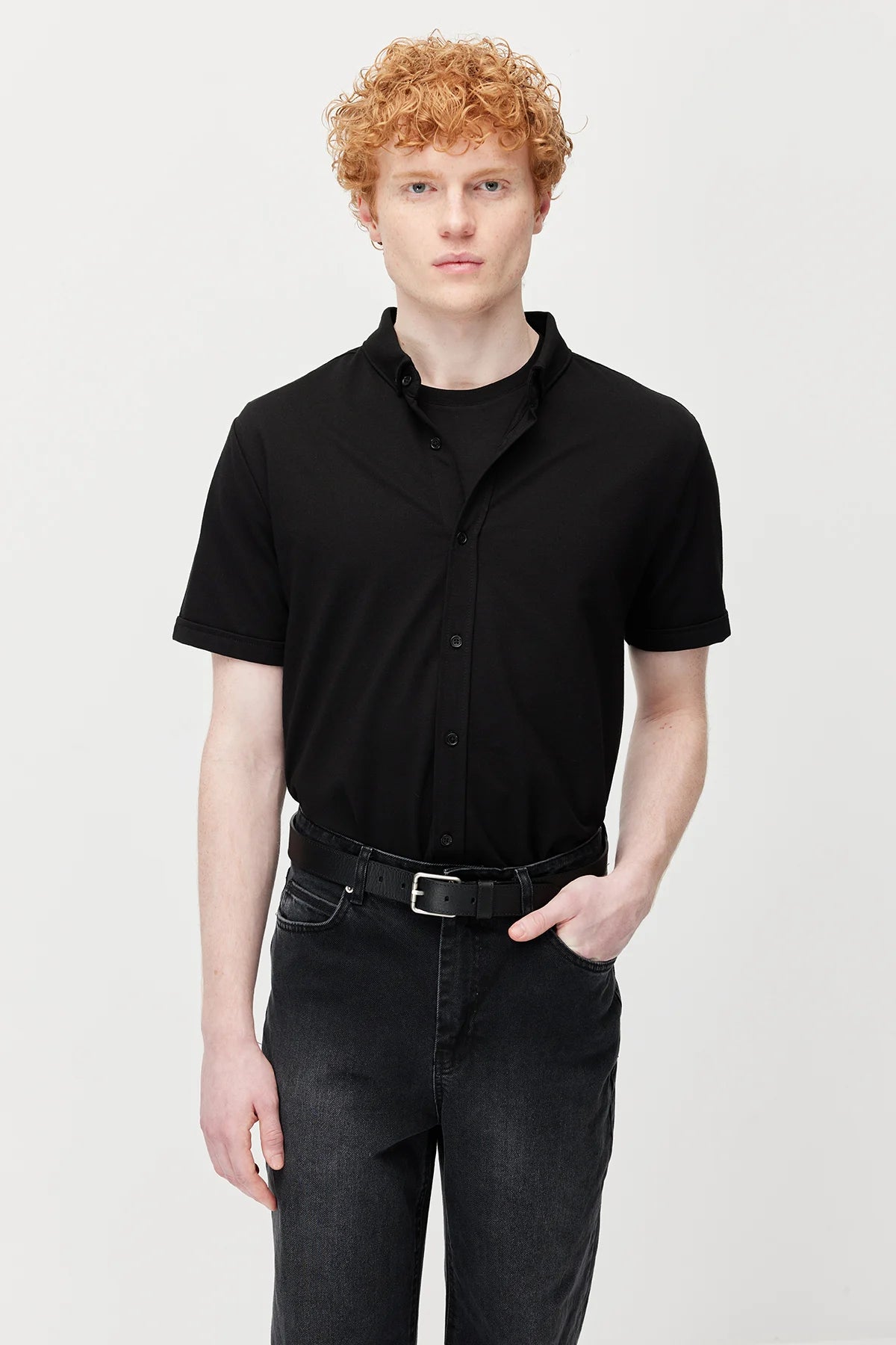 Men's Soft Textured Short-Sleeve Shirt