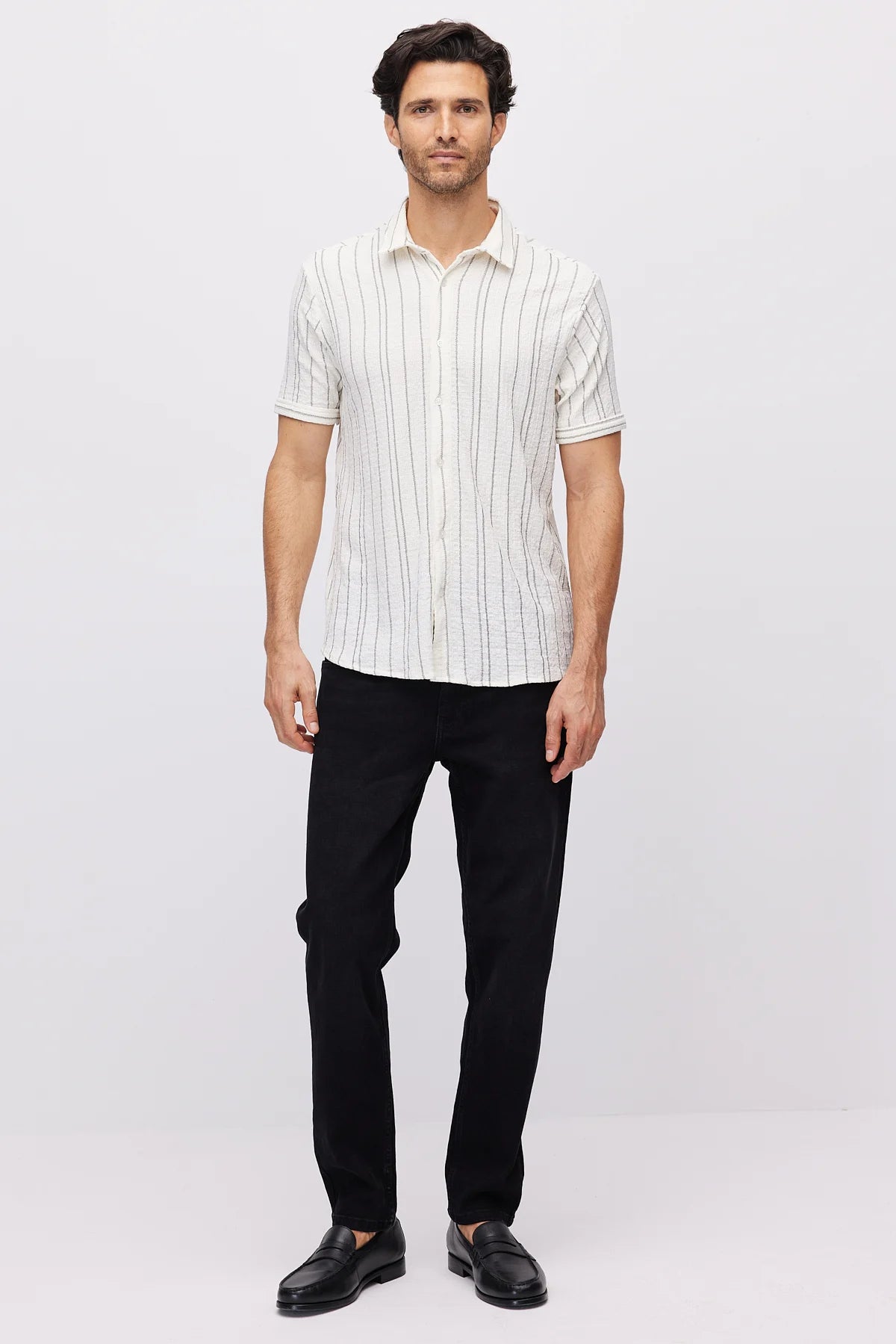 Men's Textured Striped Shirt