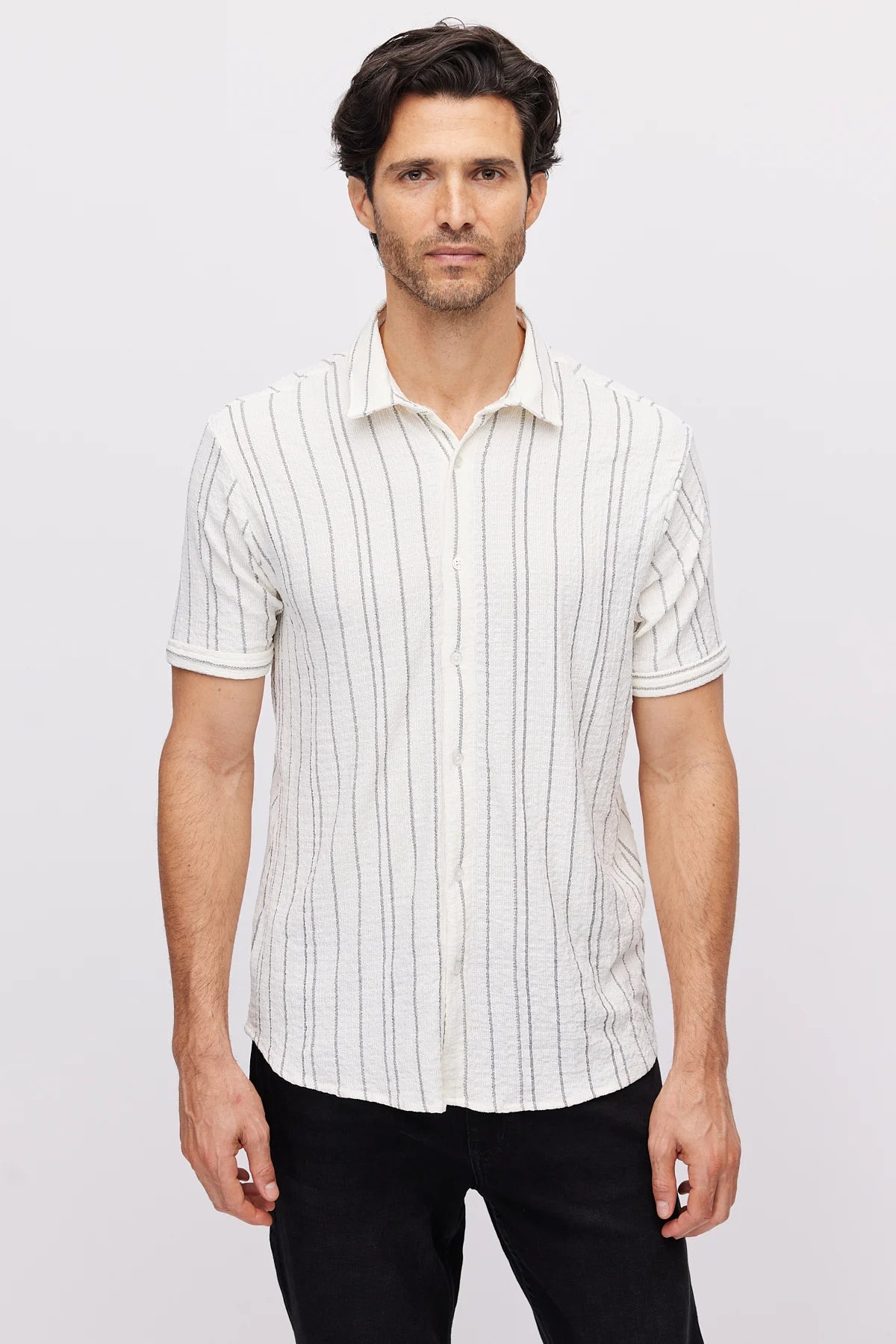 Men's Textured Striped Shirt