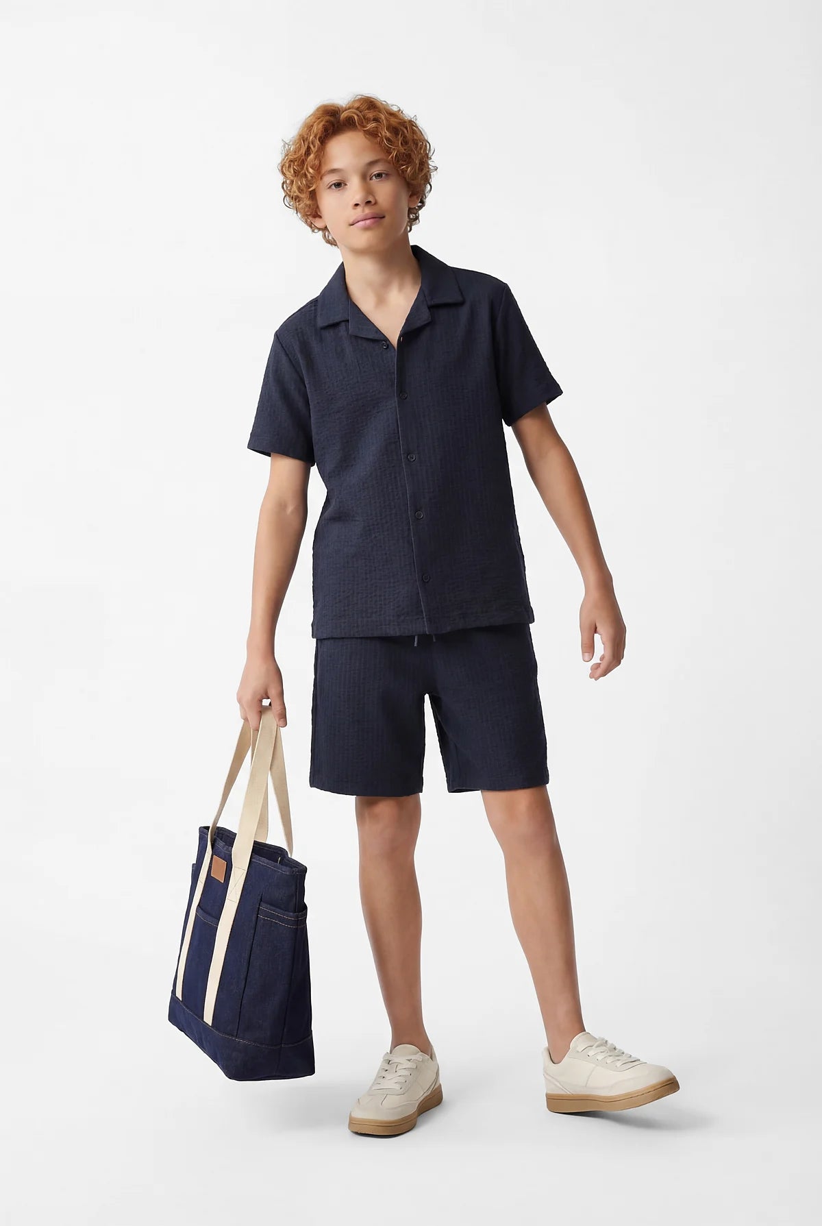Boys' Textured Short Sleeved Shirt