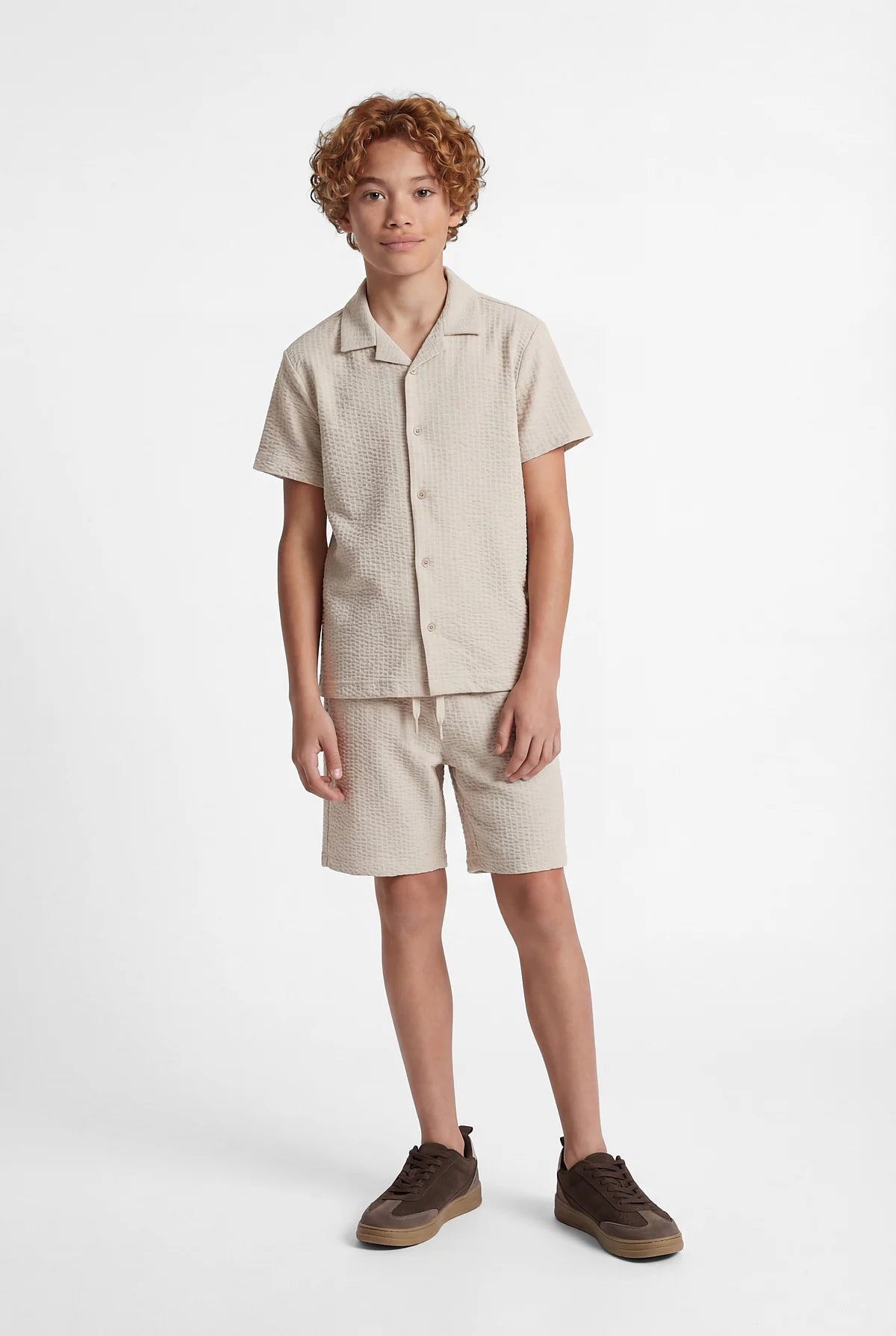 Boys' Textured Short Sleeved Shirt