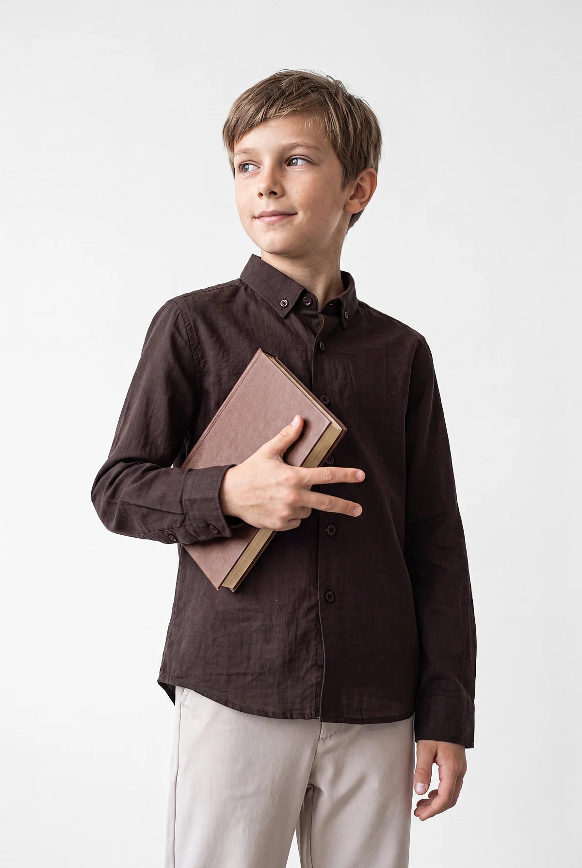 Boys' Button-Down Collar Long-Sleeve Shirt