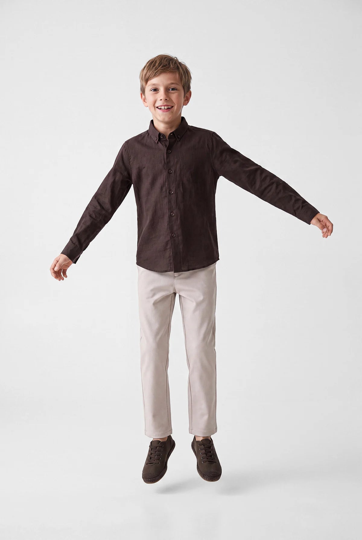 Boys' Button-Down Collar Long-Sleeve Shirt