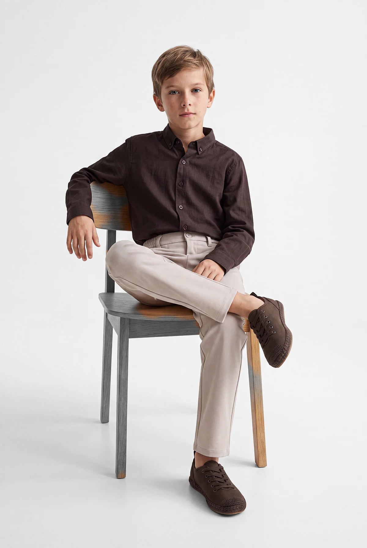 Boys' Button-Down Collar Long-Sleeve Shirt