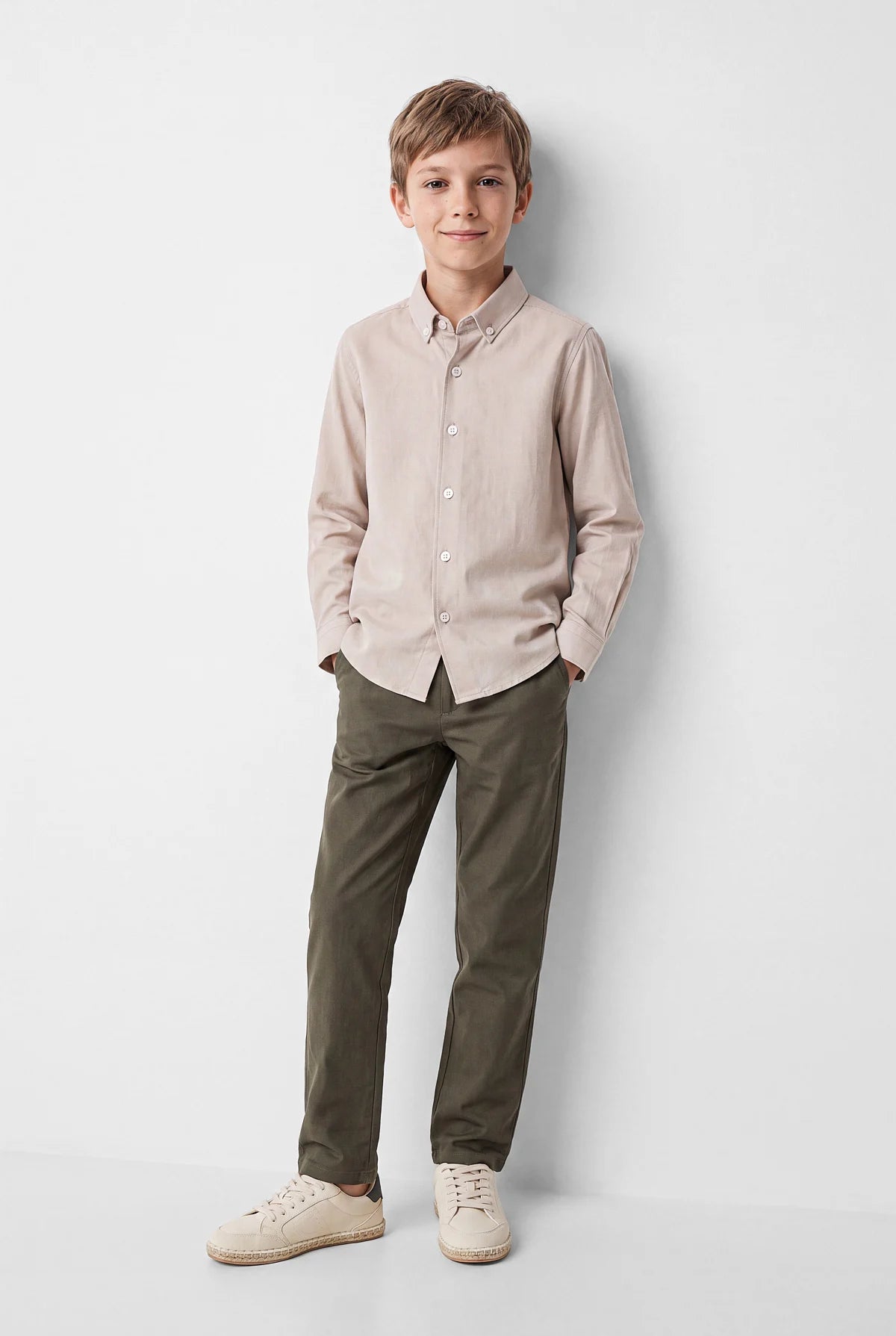 Boys' Button-Down Collar Long-Sleeve Shirt