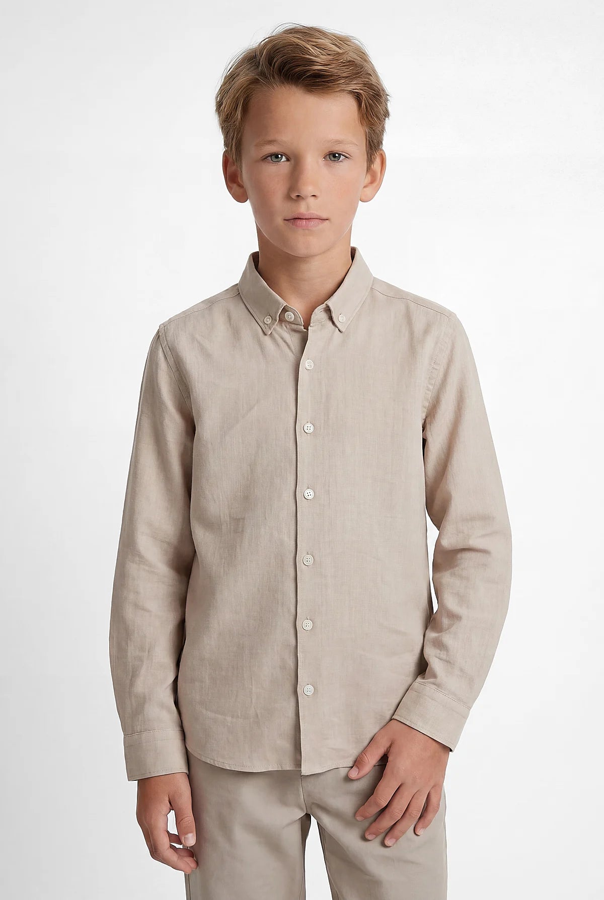 Boys' Linen Long-Sleeve Shirt