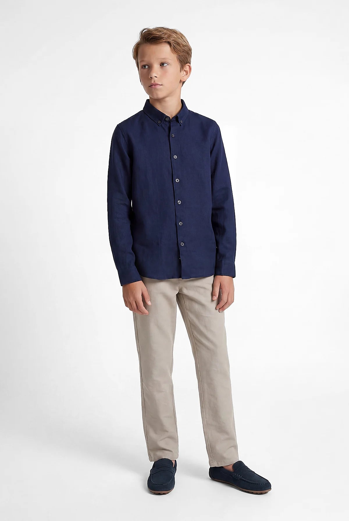 Boys' Linen Long-Sleeve Shirt