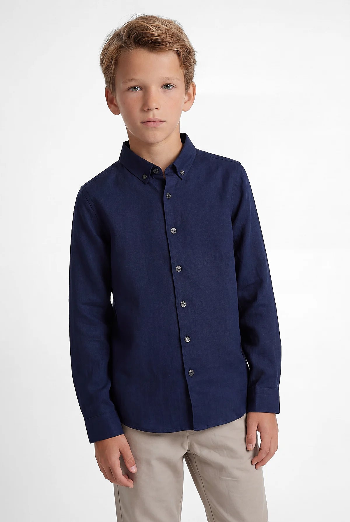 Boys' Linen Long-Sleeve Shirt